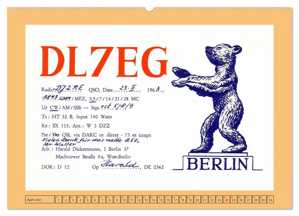 Amateurfunk in West-Berlin (CALVENDO Premium Wandkalender 2027)