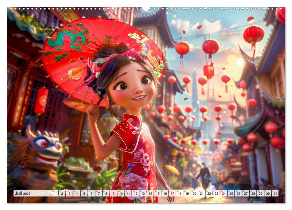 Chinesische Fantasy - Szenen inspiriert von Anime und Tradition (CALVENDO Premium Wandkalender 2027)