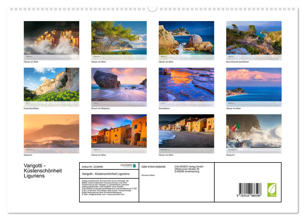 Varigotti - Küstenschönheit Liguriens (CALVENDO Premium Wandkalender 2027)