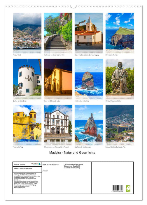 Madeira - Natur und Geschichte (CALVENDO Wandkalender 2027)