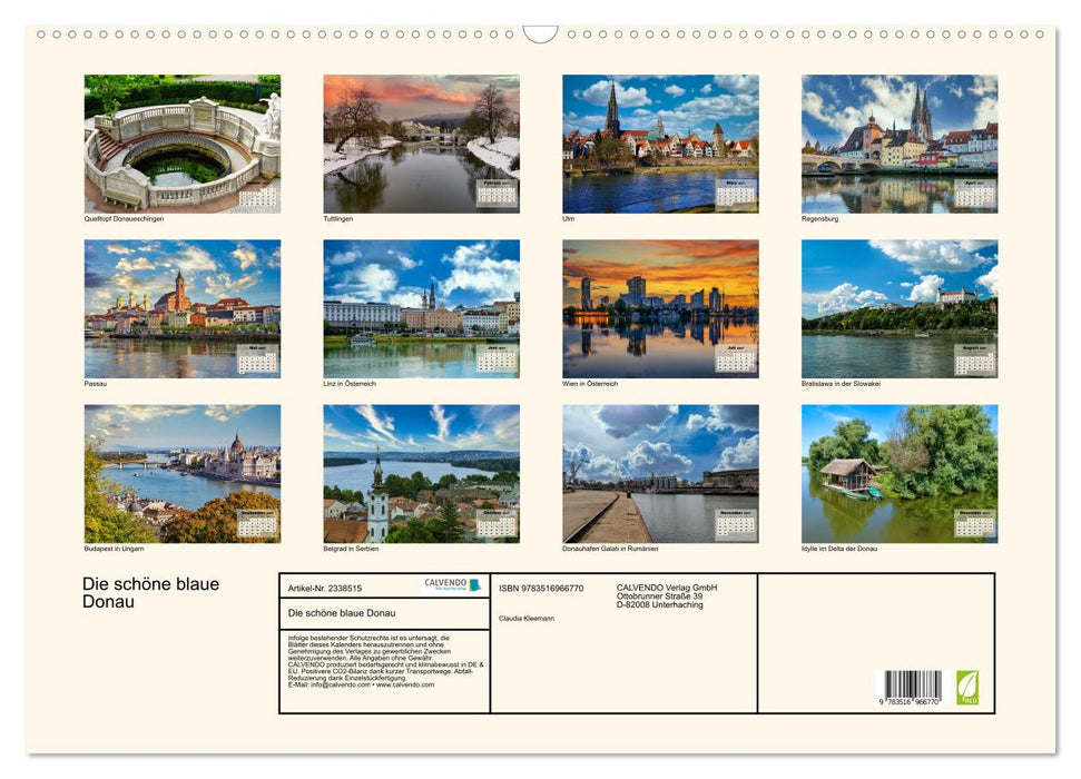 Die schöne blaue Donau (CALVENDO Wandkalender 2027)