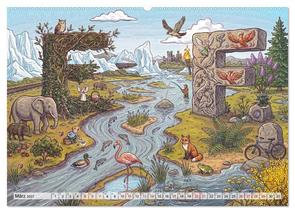 Abenteuer Alphabet: Die große Entdecker-Reise von A bis Z (CALVENDO Wandkalender 2027)