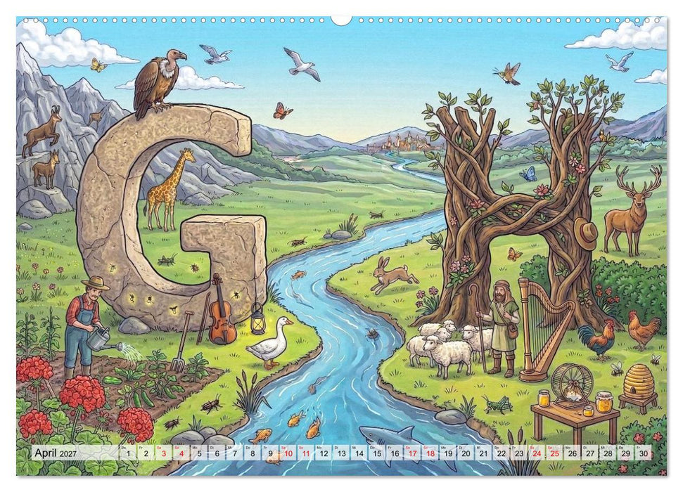 Abenteuer Alphabet: Die große Entdecker-Reise von A bis Z (CALVENDO Wandkalender 2027)