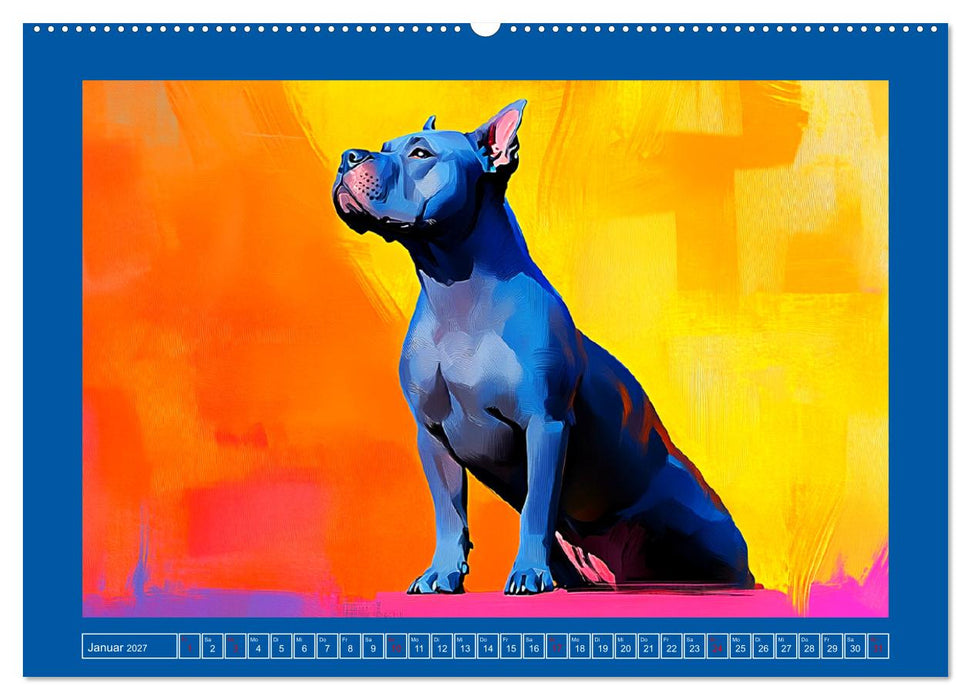Kraftvolle Partner. Hunde in künstlerischer Öloptik (CALVENDO Wandkalender 2027)