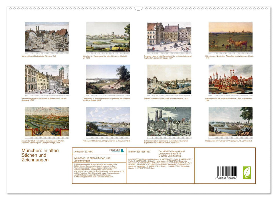 München: In alten Stichen und Zeichnungen (CALVENDO Premium Wandkalender 2027)