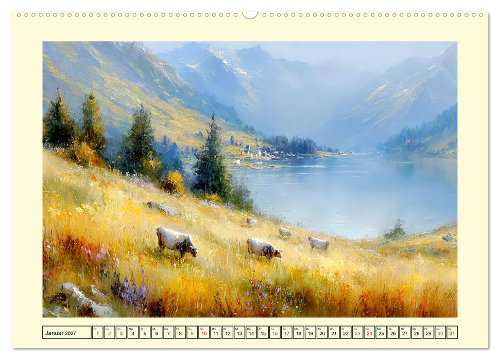 Reise durch die Schweiz. Malerische Einblicke in Stadt und Land (CALVENDO Premium Wandkalender 2027)