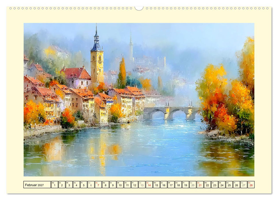 Reise durch die Schweiz. Malerische Einblicke in Stadt und Land (CALVENDO Premium Wandkalender 2027)