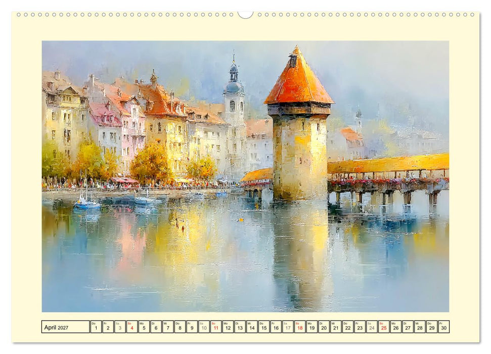 Reise durch die Schweiz. Malerische Einblicke in Stadt und Land (CALVENDO Premium Wandkalender 2027)