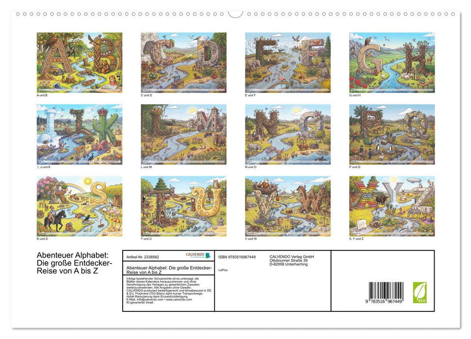 Abenteuer Alphabet: Die große Entdecker-Reise von A bis Z (CALVENDO Premium Wandkalender 2027)
