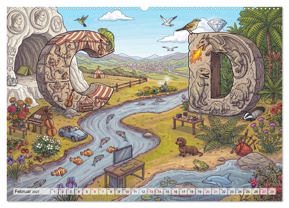 Abenteuer Alphabet: Die große Entdecker-Reise von A bis Z (CALVENDO Premium Wandkalender 2027)