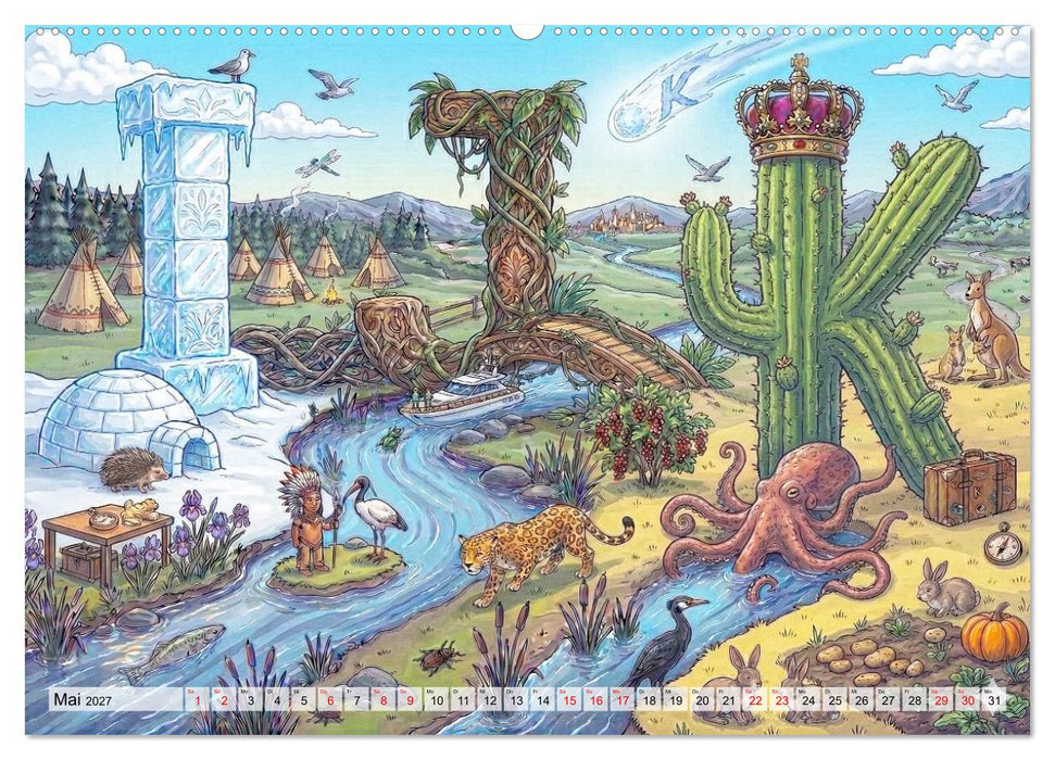 Abenteuer Alphabet: Die große Entdecker-Reise von A bis Z (CALVENDO Premium Wandkalender 2027)
