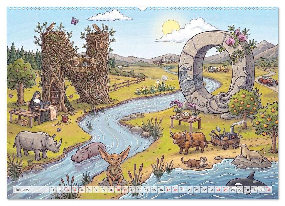 Abenteuer Alphabet: Die große Entdecker-Reise von A bis Z (CALVENDO Premium Wandkalender 2027)