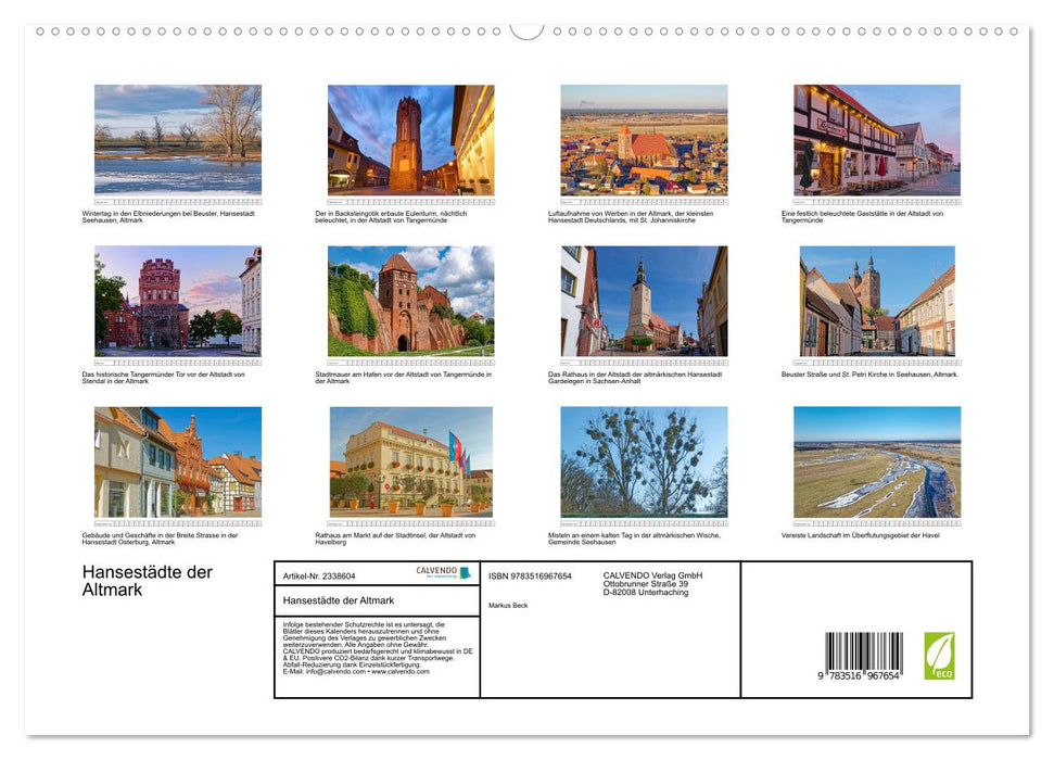 Hansestädte der Altmark (CALVENDO Premium Wandkalender 2027)