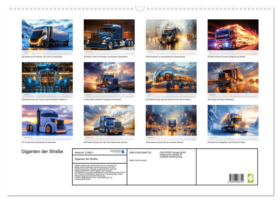 Giganten der Straße (CALVENDO Wandkalender 2027)