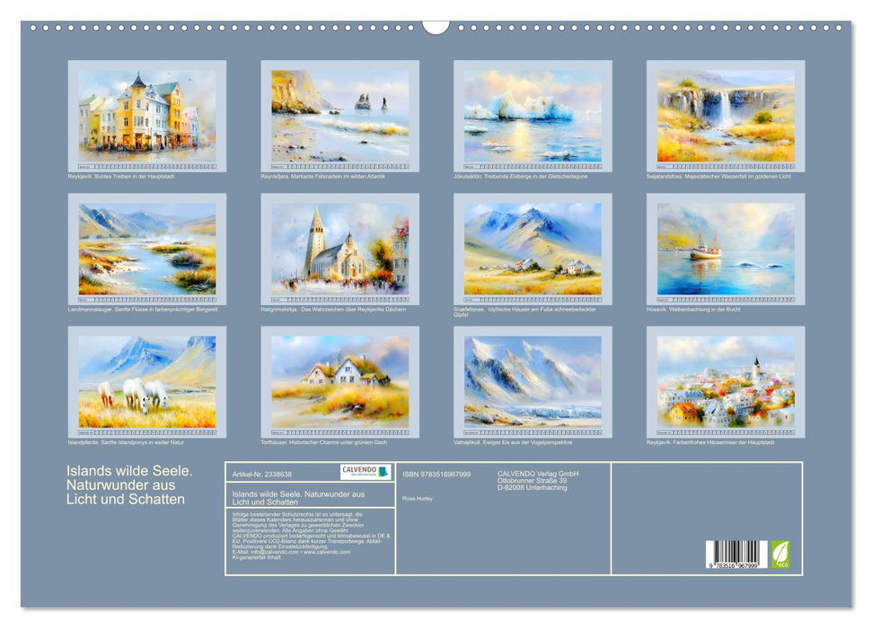Islands wilde Seele. Naturwunder aus Licht und Schatten (CALVENDO Wandkalender 2027)