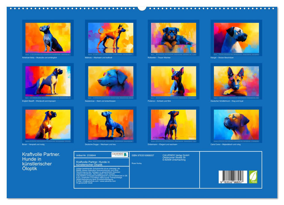 Kraftvolle Partner. Hunde in künstlerischer Öloptik (CALVENDO Premium Wandkalender 2027)