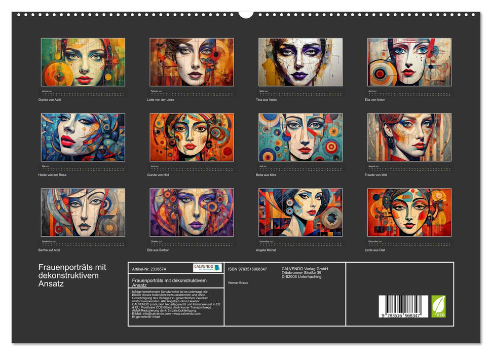 Frauenporträts mit dekonstruktivem Ansatz (CALVENDO Premium Wandkalender 2027)