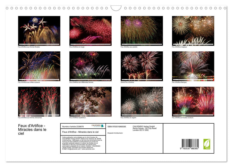 Feux d'Artifice - Miracles dans le ciel (CALVENDO Calendrier mensuel 2027)