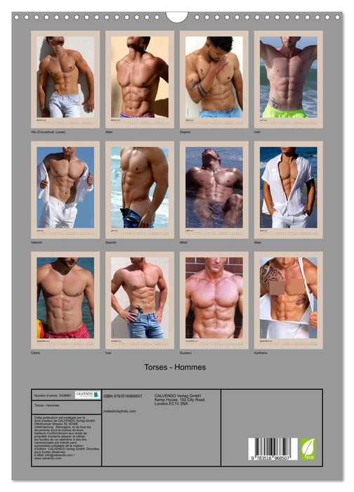Torses - Hommes (CALVENDO Calendrier mensuel 2027)