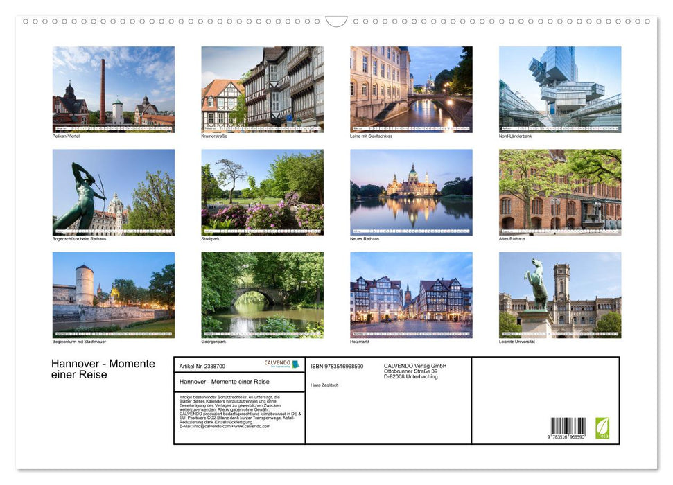Hannover - Momente einer Reise (CALVENDO Wandkalender 2027)