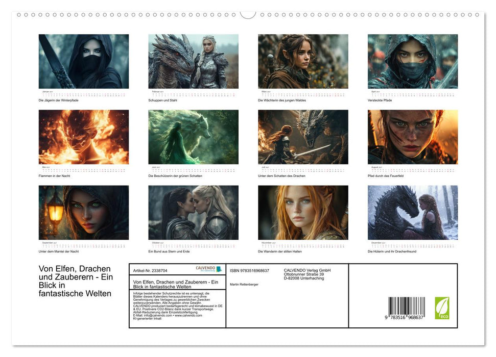 Von Elfen, Drachen und Zauberern - Ein Blick in fantastische Welten (CALVENDO Premium Wandkalender 2027)