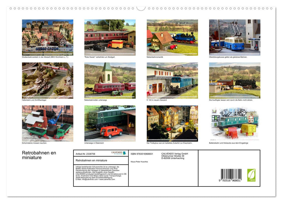 Retrobahnen en miniature (CALVENDO Premium Wandkalender 2027)