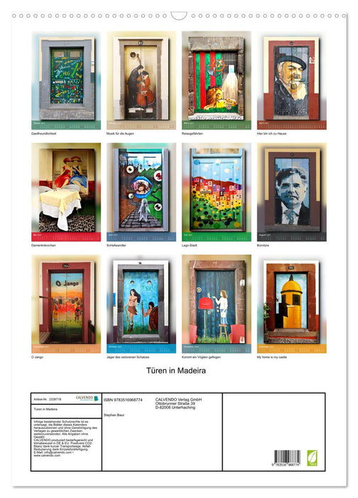 Türen in Madeira (CALVENDO Wandkalender 2027)