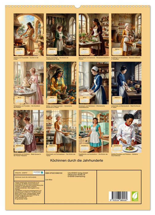Köchinnen durch die Jahrhunderte (CALVENDO Premium Wandkalender 2027)