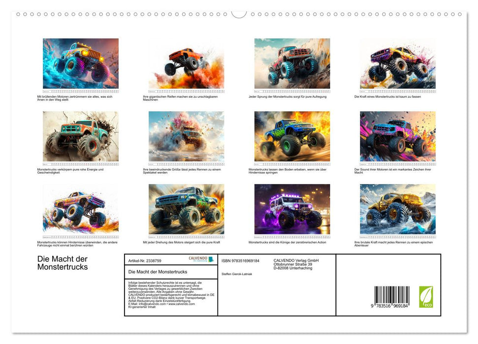 Die Macht der Monstertrucks (CALVENDO Premium Wandkalender 2027)