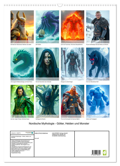 Nordische Mythologie - Götter, Helden und Monster (CALVENDO Wandkalender 2027)