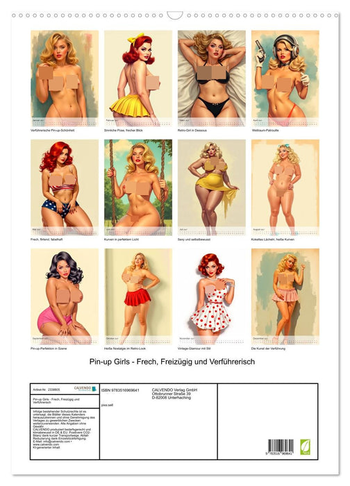 Pin-up Girls - Frech, Freizügig und Verführerisch (CALVENDO Wandkalender 2027)