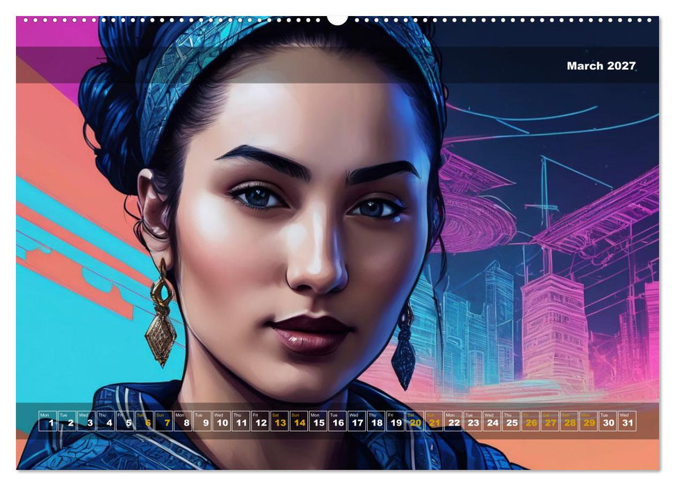 Yolanda's portraits, a graphic portfolio (CALVENDO Premium-Calendar 2027)