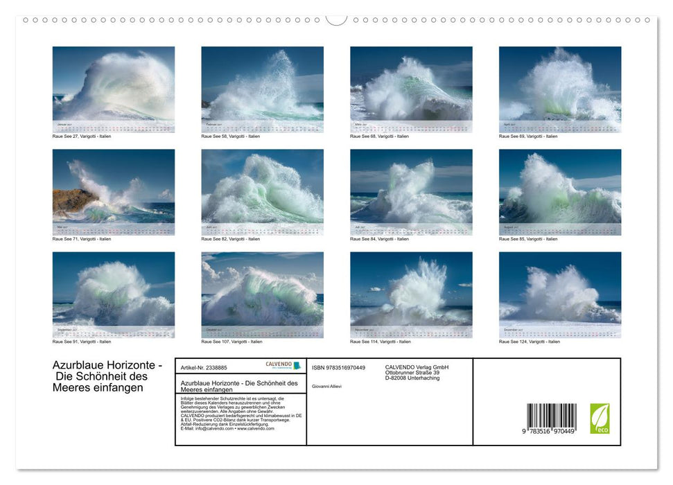 Azurblaue Horizonte - Die Schönheit des Meeres einfangen (CALVENDO Premium Wandkalender 2027)