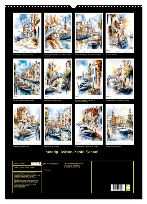 Venedig - Brücken, Kanäle, Gondeln (CALVENDO Wandkalender 2027)