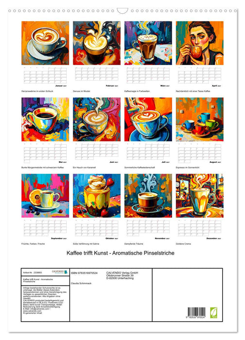 Kaffee trifft Kunst - Aromatische Pinselstriche (CALVENDO Wandkalender 2027)