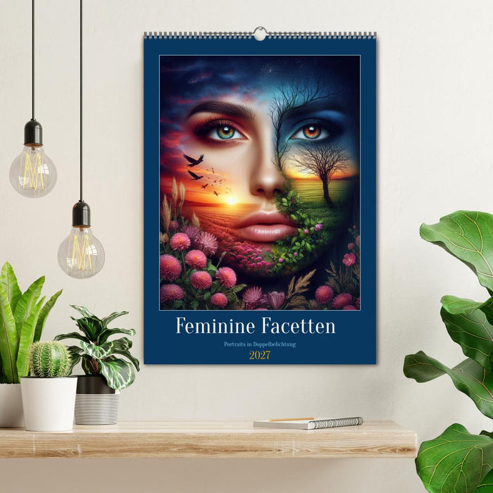 Feminine Facetten - Portraits in Doppelbelichtung (CALVENDO Wandkalender 2027)