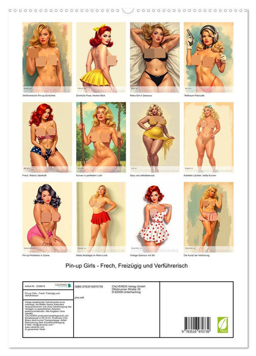 Pin-up Girls - Frech, Freizügig und Verführerisch (CALVENDO Premium Wandkalender 2027)