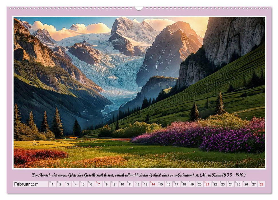 Bergwelt in Bildern und Zitaten (CALVENDO Premium Wandkalender 2027)