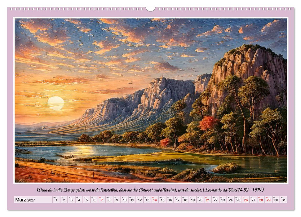 Bergwelt in Bildern und Zitaten (CALVENDO Premium Wandkalender 2027)