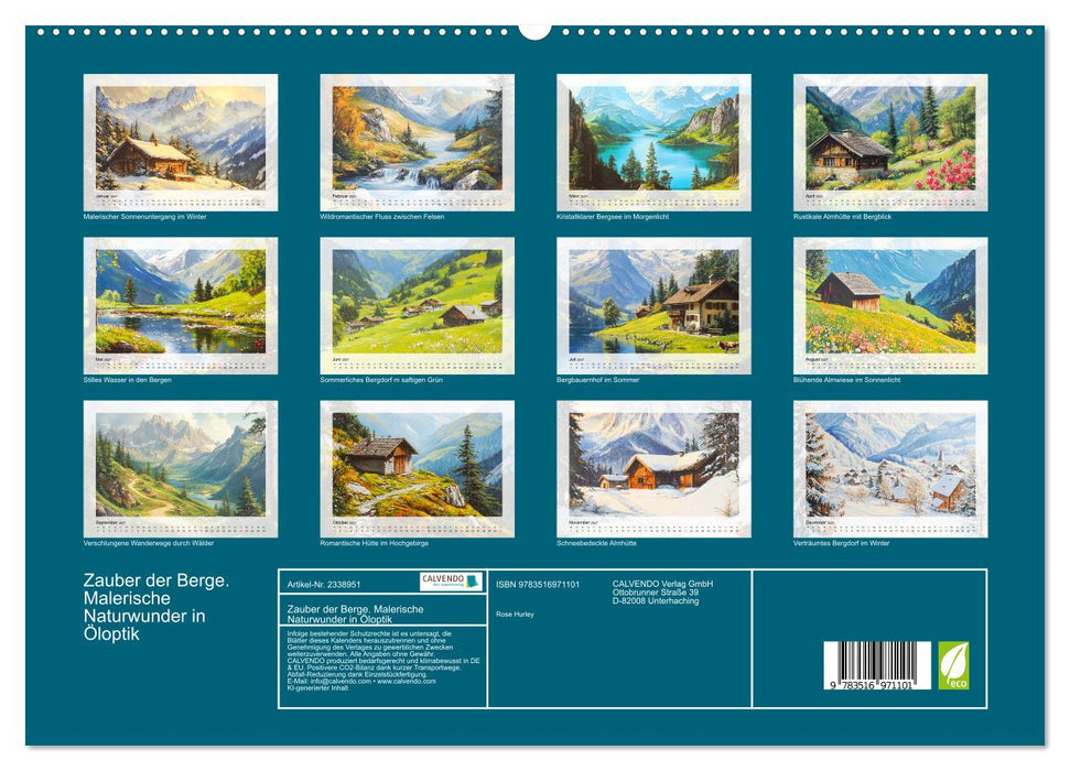 Zauber der Berge. Malerische Naturwunder in Öloptik (CALVENDO Premium Wandkalender 2027)