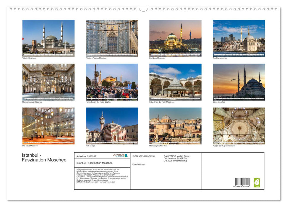 Istanbul - Faszination Moschee (CALVENDO Wandkalender 2027)