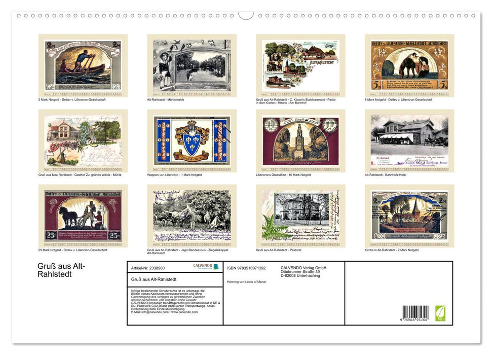 Gruß aus Alt-Rahlstedt (CALVENDO Wandkalender 2027)