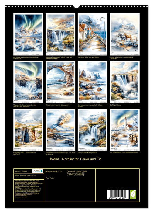 Island - Nordlichter, Feuer und Eis (CALVENDO Premium Wandkalender 2027)