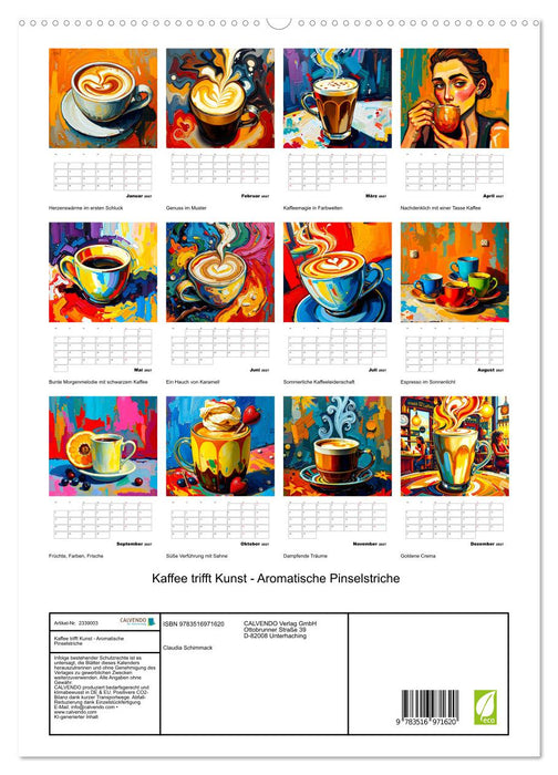 Kaffee trifft Kunst - Aromatische Pinselstriche (CALVENDO Premium Wandkalender 2027)