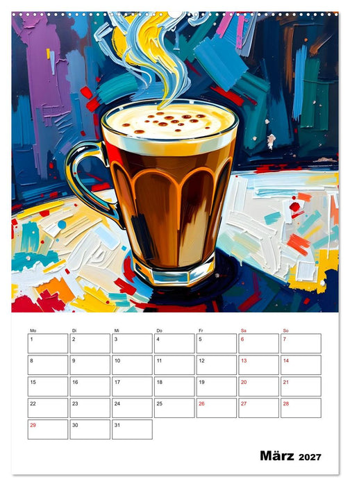 Kaffee trifft Kunst - Aromatische Pinselstriche (CALVENDO Premium Wandkalender 2027)