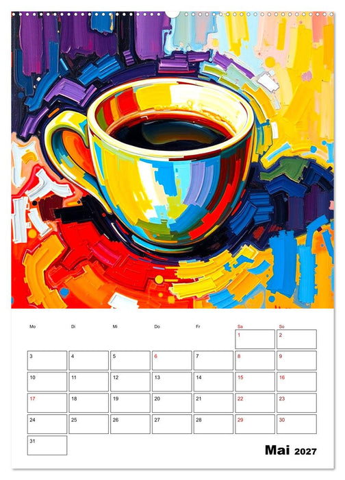 Kaffee trifft Kunst - Aromatische Pinselstriche (CALVENDO Premium Wandkalender 2027)