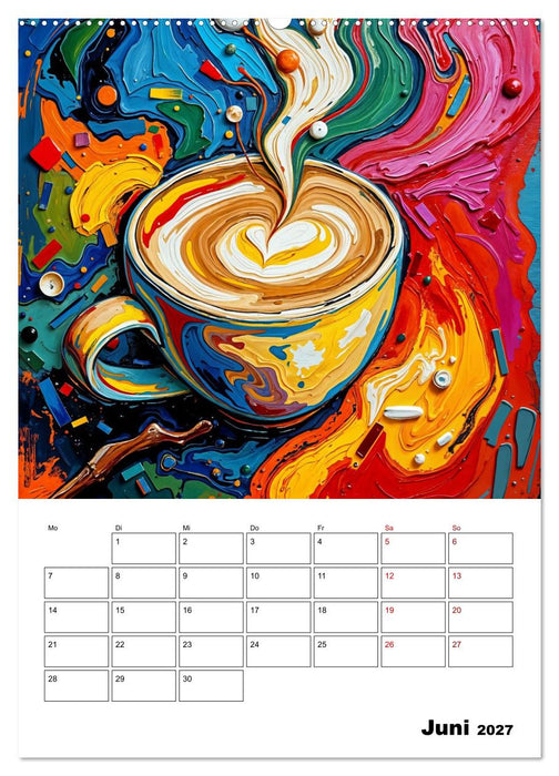 Kaffee trifft Kunst - Aromatische Pinselstriche (CALVENDO Premium Wandkalender 2027)