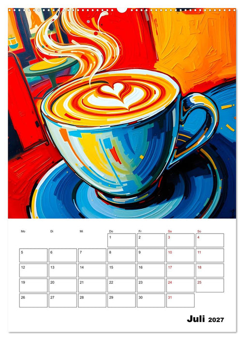 Kaffee trifft Kunst - Aromatische Pinselstriche (CALVENDO Premium Wandkalender 2027)
