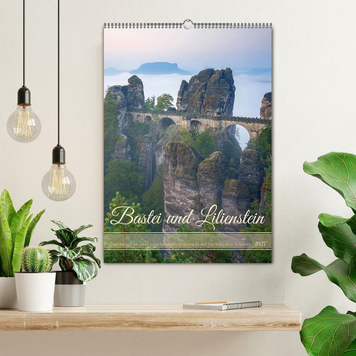 Bastei und Lilienstein - Unterwegs an zwei märchenhaften Orten in der Sächsischen Schweiz (CALVENDO Wandkalender 2027)