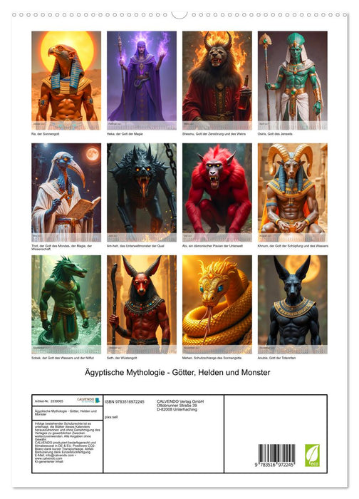 Ägyptische Mythologie - Götter, Helden und Monster (CALVENDO Premium Wandkalender 2027)